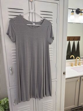 Old Navy Black and White Striped Mini Dress